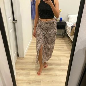 ASOS leopard midi skirt